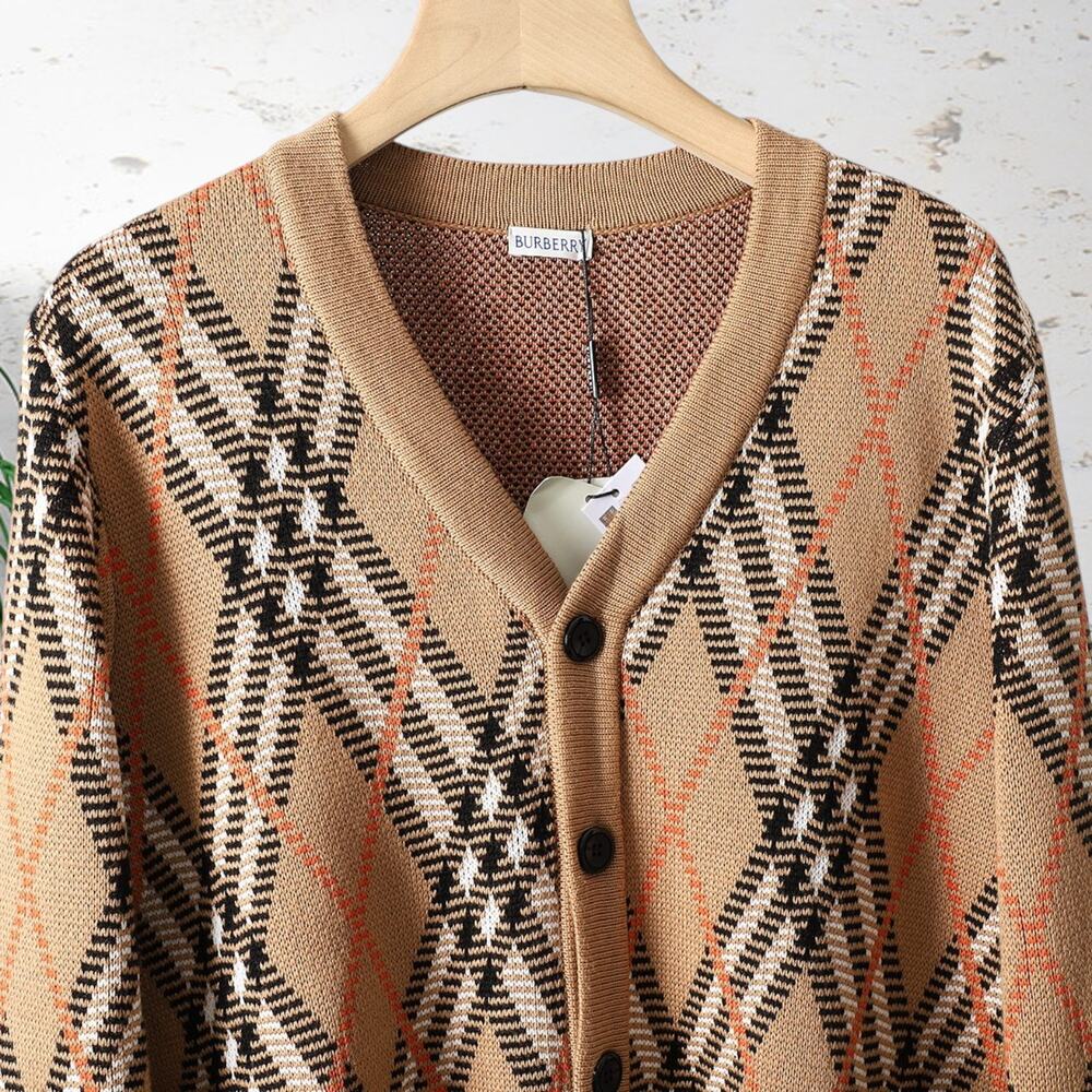 Burberry Twill Large Check Cardigan Sweater - Picture 3 of 5